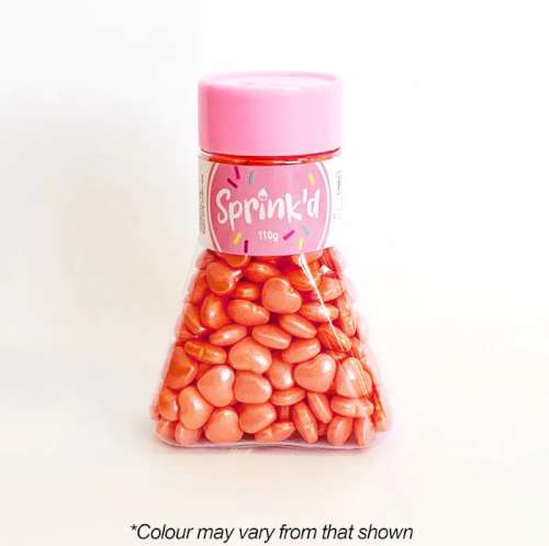 Sprink'd Sprinkles - Hearts Orange - Click Image to Close